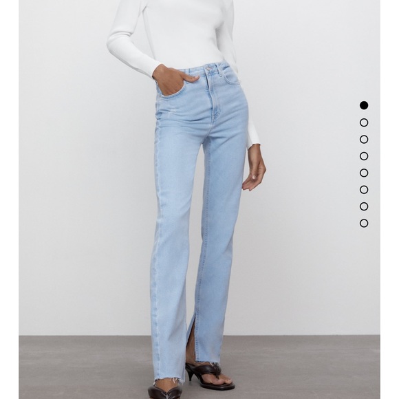 Zara Denim - ZARA Slim Flared Slitted High Rise
